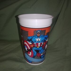 Vintage Marvel Pizza Hut 1994 Super Heros Collector Cup Captain America
